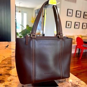 Burberry Dark Leather Nova Check Interior Tote